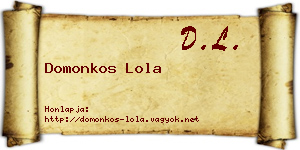 Domonkos Lola névjegykártya